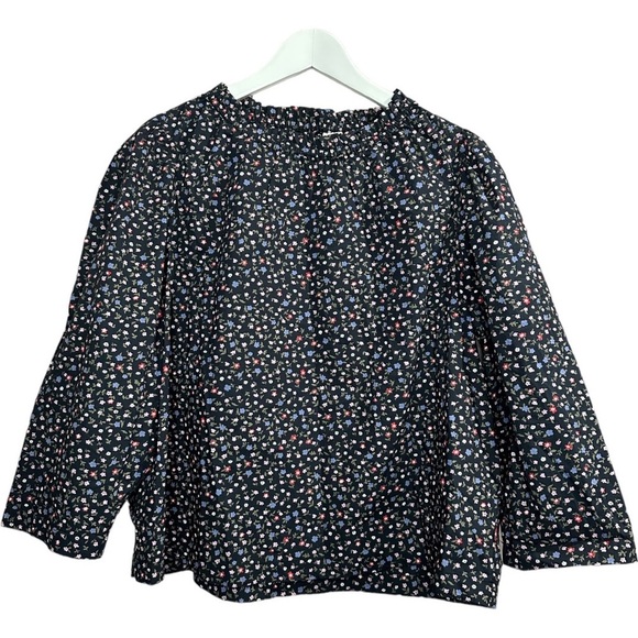 Levi's Lena Ruffled Cotton Crewneck Floral Blouse Size XL NWT - Picture 1 of 12